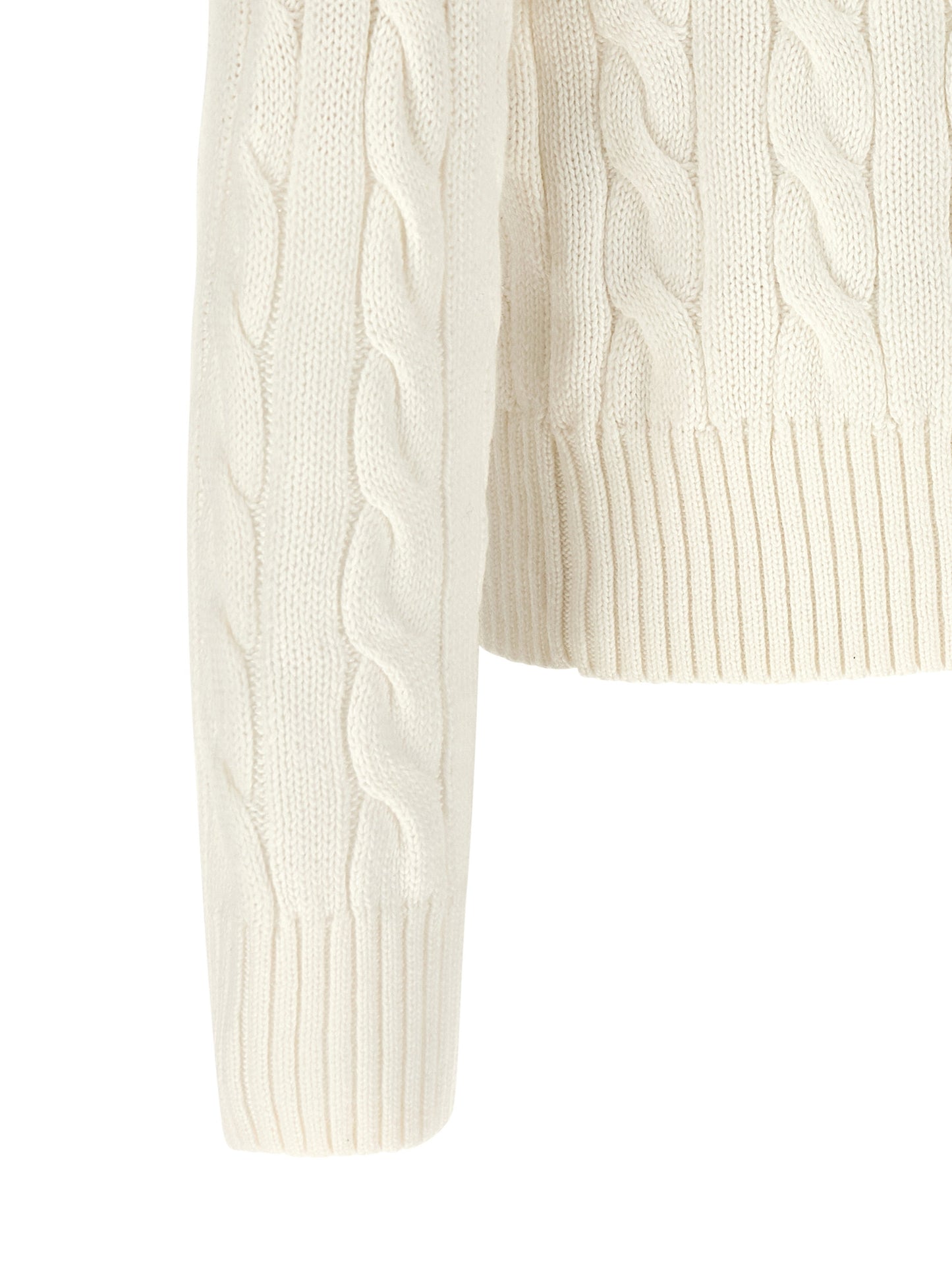 Cardigan by Polo Ralph Lauren for men in cotton white & patterned features a dramatic silhouette, showcasing a sophisticated and dramatic detail for a timeless, premium look.