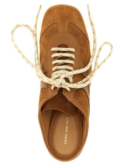 Sneakers by Dries Van Noten for women in suede calfskin leather brown features an versatile design from the Women's Fashion Suede Calfskin Leather Sneakers collection, highlighting a versatile fashion style for a premium, high-fashion look.