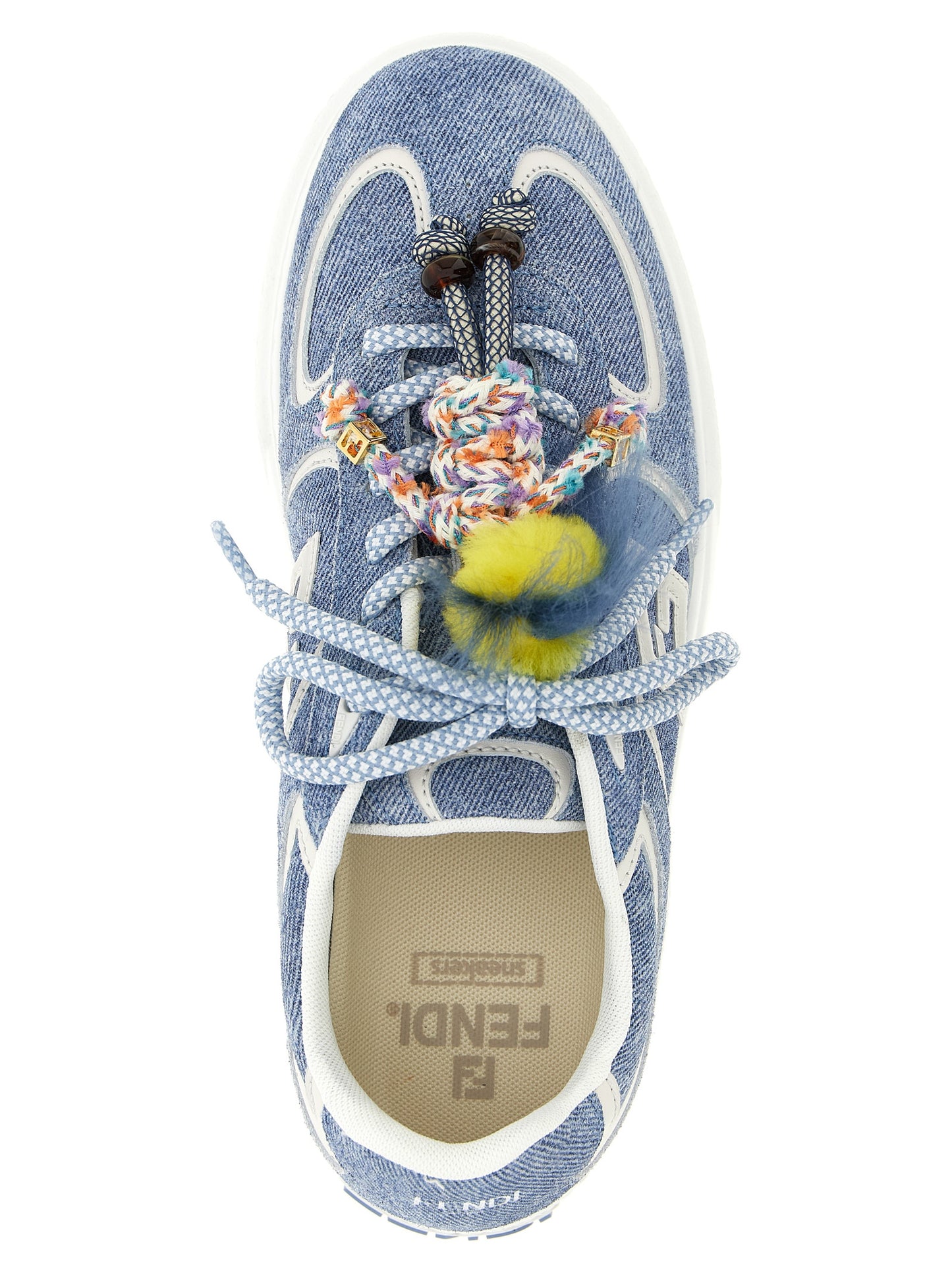 Sneakers by Fendi for women in denim & suede calfskin leather light-blue features an versatile design from the Women's Fashion Denim & Suede Calfskin Leather Sneakers collection, highlighting a versatile fashion style for a premium, high-fashion look.