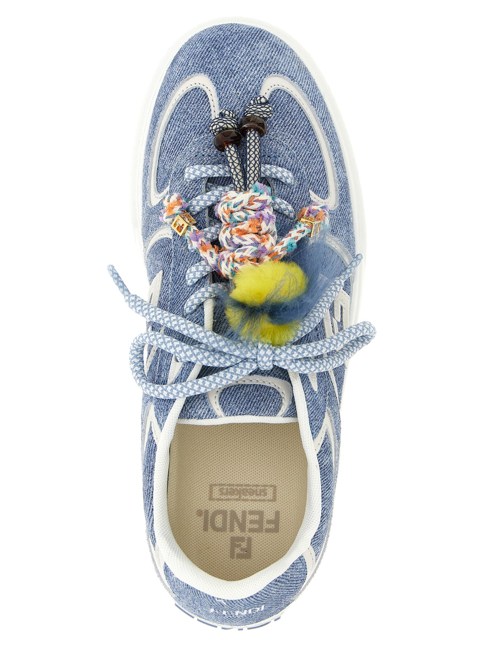 Sneakers by Fendi for women in denim & suede calfskin leather light-blue features an versatile design from the Women's Fashion Denim & Suede Calfskin Leather Sneakers collection, highlighting a versatile fashion style for a premium, high-fashion look.