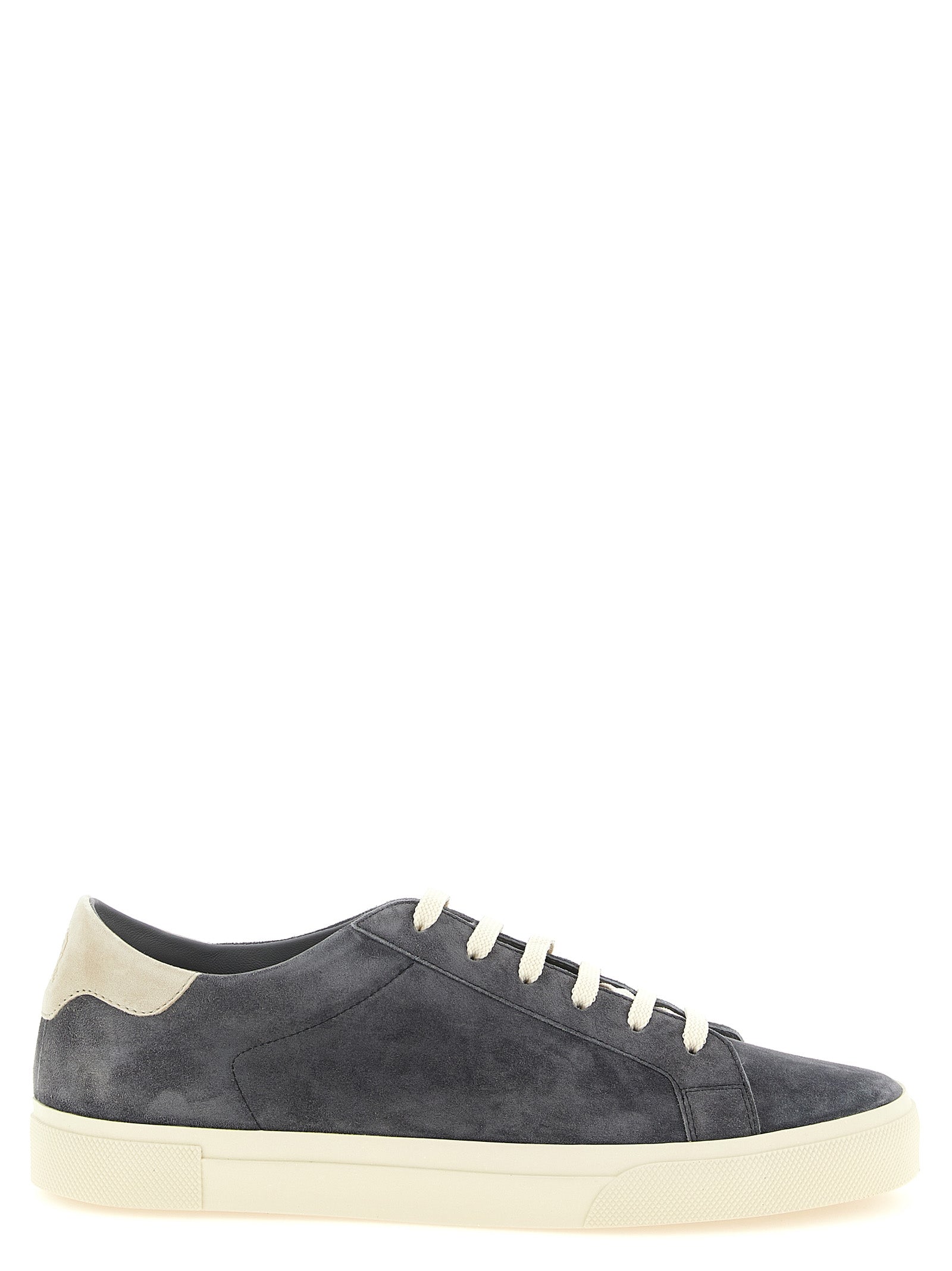 Sneakers by Brunello Cucinelli for men in suede calfskin leather gray features an versatile design from the Men's Casual Suede Calfskin Leather Sneakers collection, highlighting a versatile casual style for a premium, high-fashion look.