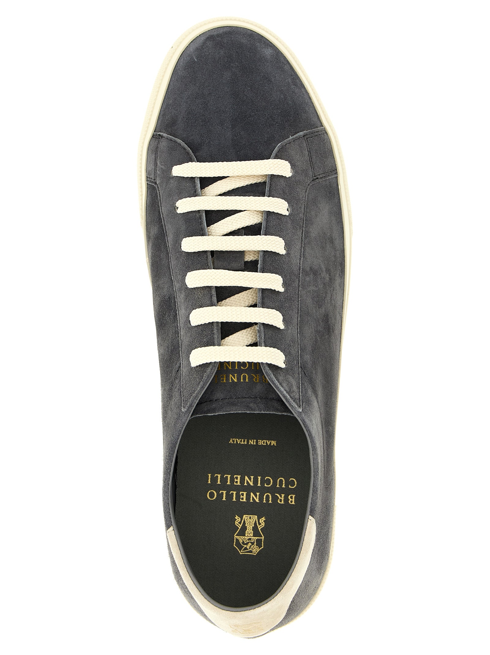 Sneakers by Brunello Cucinelli for men in suede calfskin leather gray features an fashionable silhouette, showcasing the premium Men's Casual Suede Calfskin Leather Sneakers in a fashionable casual style that offers a fashionable finish for refined style.