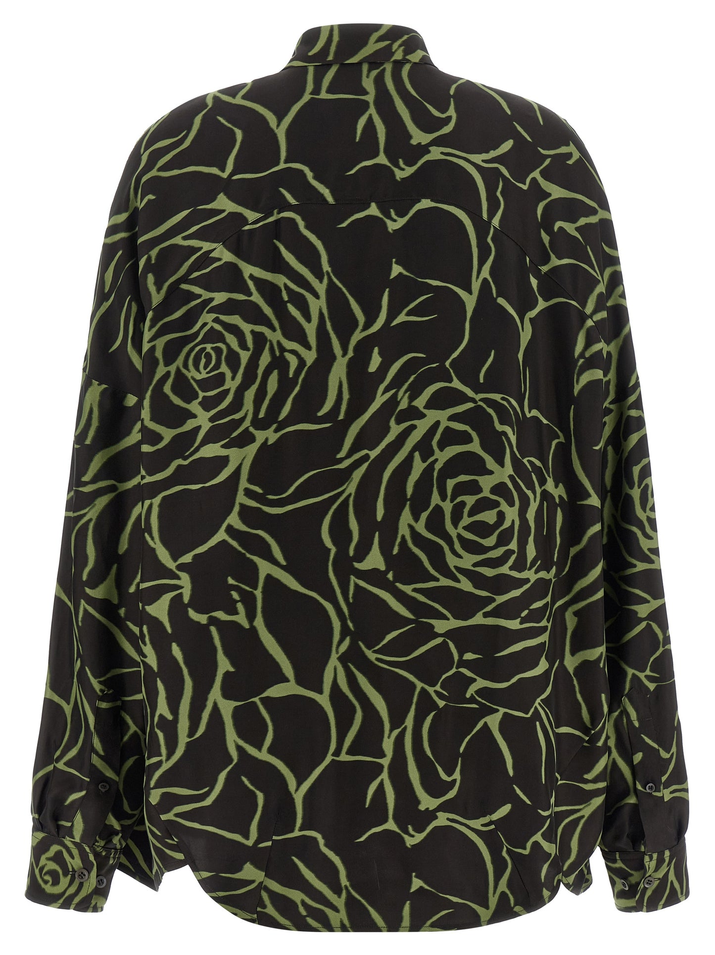 Blouse by Dries Van Noten for women in viscose black, peach & patterned features an architectural silhouette with a refined and elegant for a architectural look.