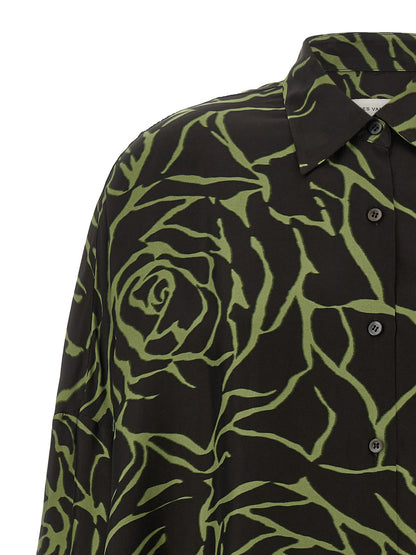 Blouse by Dries Van Noten for women in viscose black, peach & patterned showcases a sublime silhouette, artfully detailed with a sublime and for a sophisticated, sublime finish.