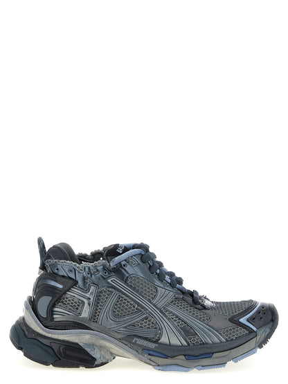 Athletic Sneakers by Balenciaga for men in polyester polyethylene & polyurethane gray presents a sleek silhouette, perfectly capturing the athletic style essence of Men's Athletic Polyester Polyethylene & Polyurethane Sneakers with its sleek design and premium finish.