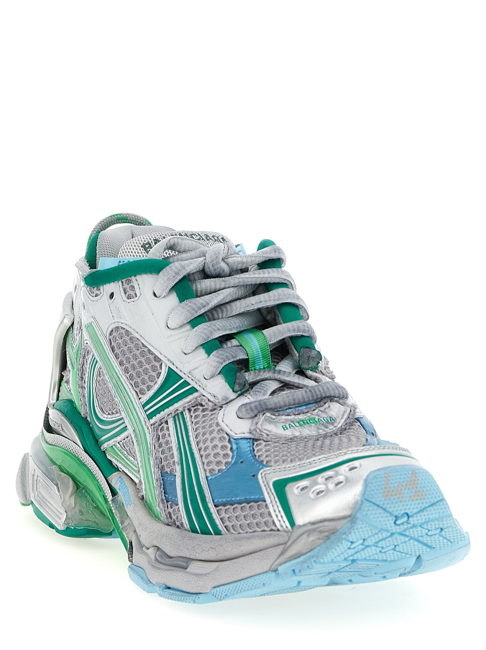 Athletic Sneakers by Balenciaga for men in polyester polyethylene & polyurethane multicolor presents a sleek silhouette, perfectly capturing the athletic style essence of Men's Athletic Polyester Polyethylene & Polyurethane Sneakers with its sleek design and premium finish.