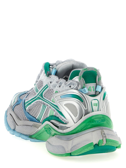 Athletic Sneakers by Balenciaga for men in polyester polyethylene & polyurethane multicolor showcases a architectural silhouette, artfully capturing the essence of the Men's Athletic Polyester Polyethylene & Polyurethane Sneakers with its signature architectural athletic style construction.