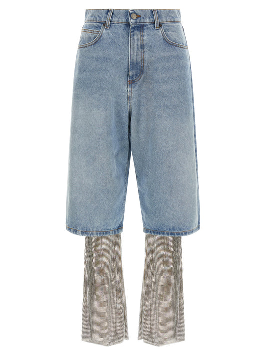Giuseppe Di Morabito Women's Flared Wide Leggings Denim Cotton Shorts - Multicolor