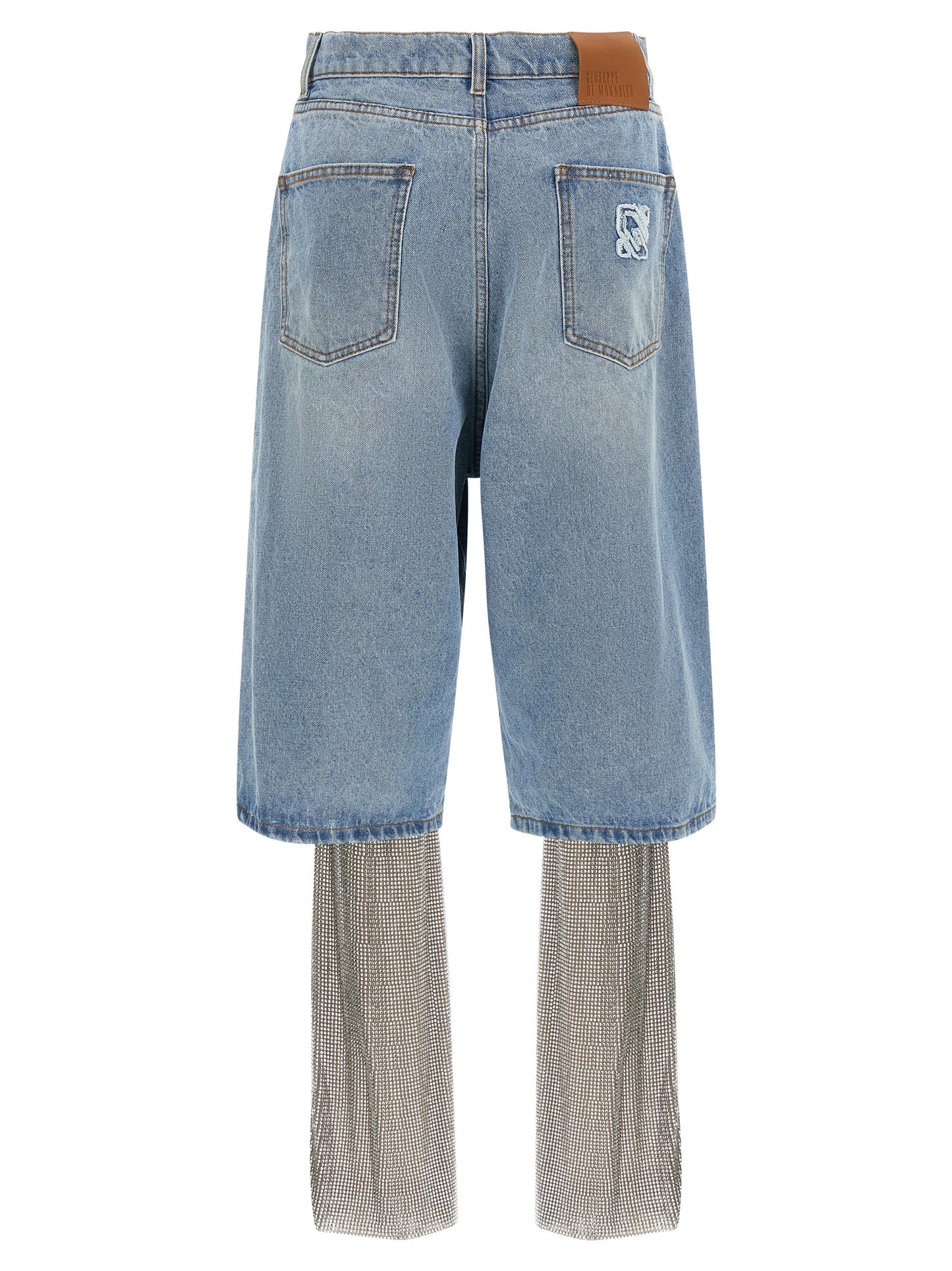 Giuseppe Di Morabito Women's Flared Wide Leggings Denim Cotton Shorts - Multicolor