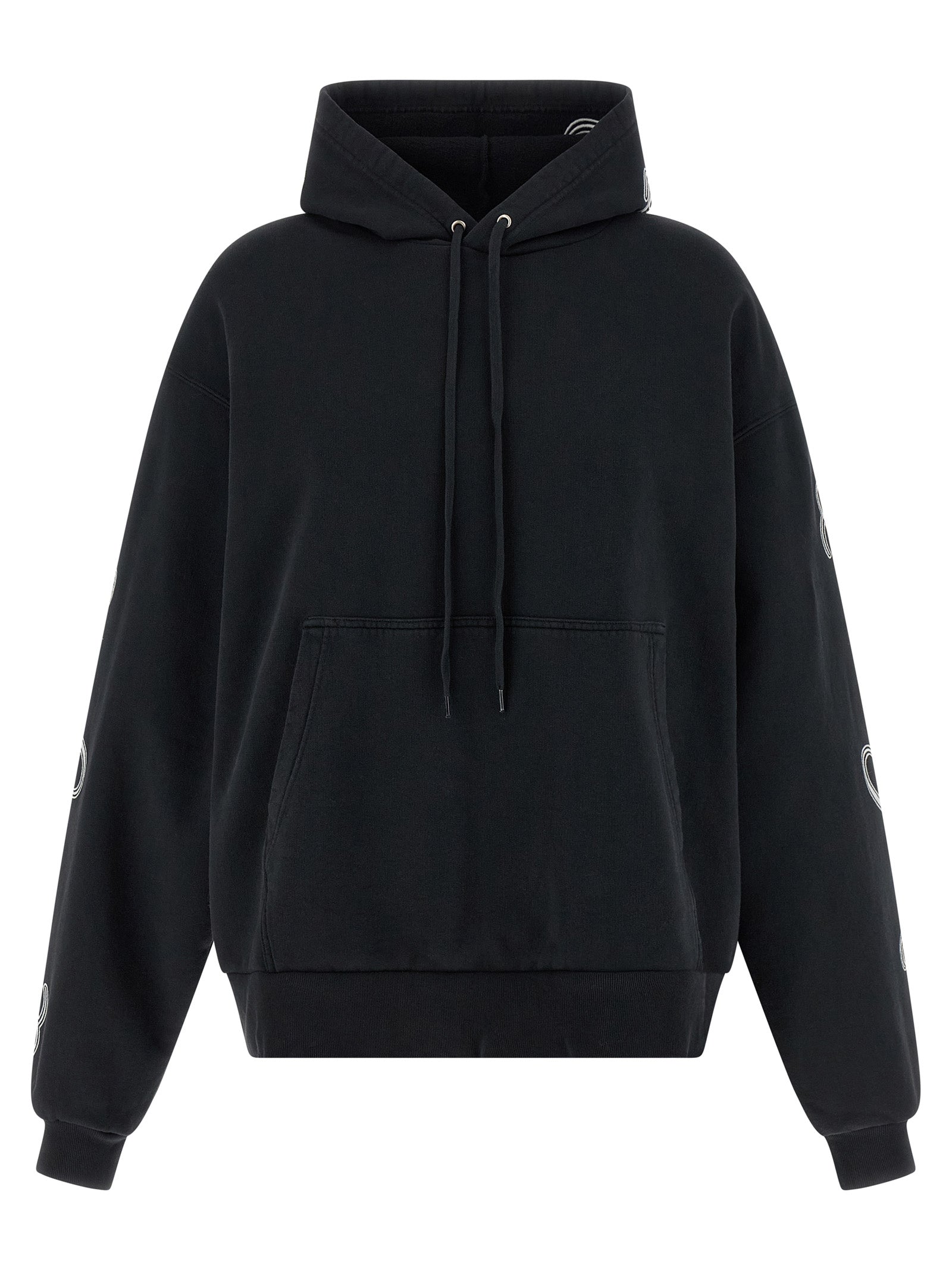 Sweatshirt Hoodie by Balenciaga for women in cotton black features an luminous silhouette, showcasing a sophisticated hooded neckline and long-sleeve for a truly luminous look.