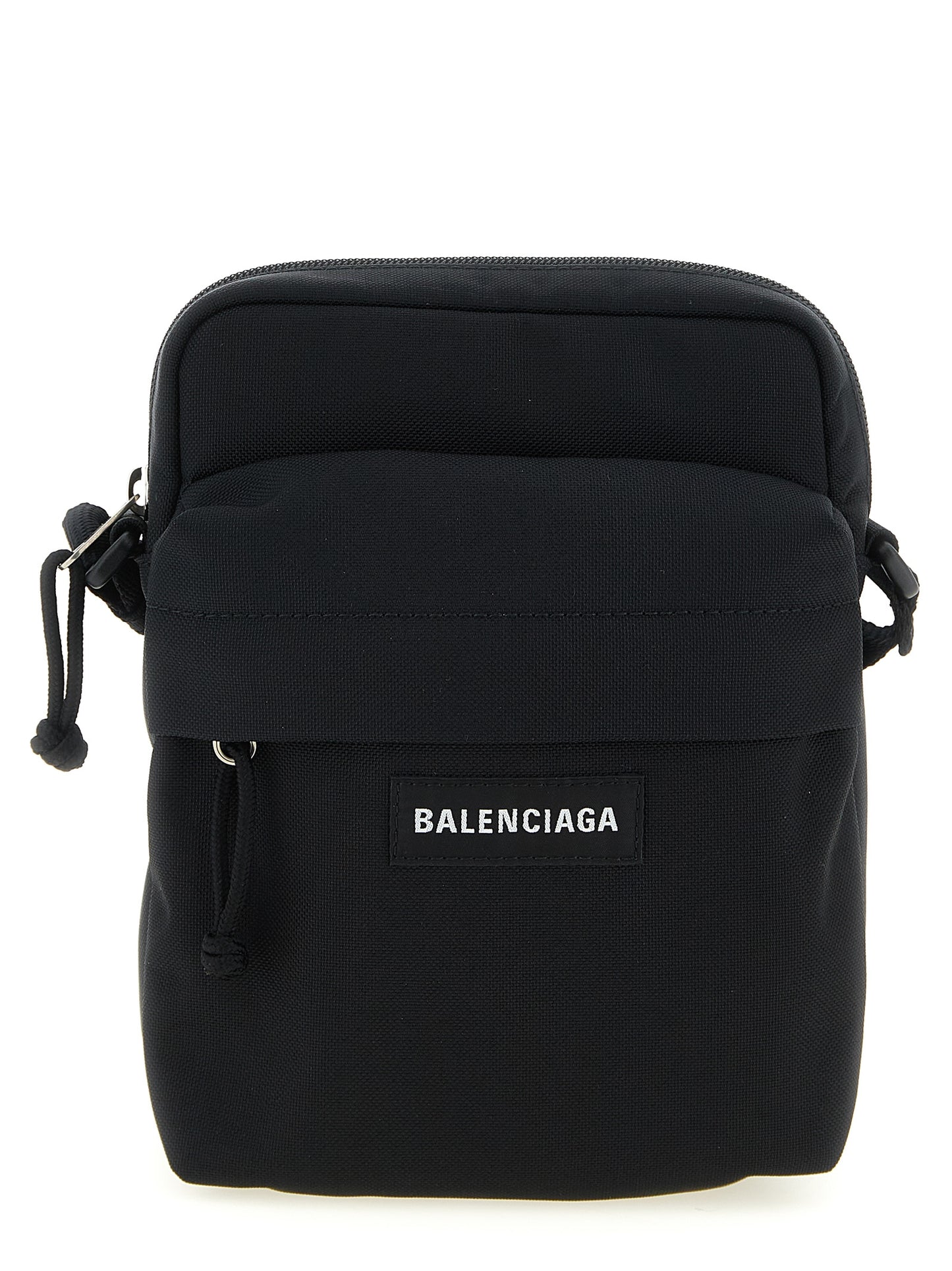 Crossbody Messenger Bag by Balenciaga for men in nylon & polyester black features a distinguished Explorer Nylon & Polyester Crossbody Messenger Bag design with a secure zipper, ample , and versatile crossbody-strap, shoulder-strap & adjustable-strap for a distinguished look.