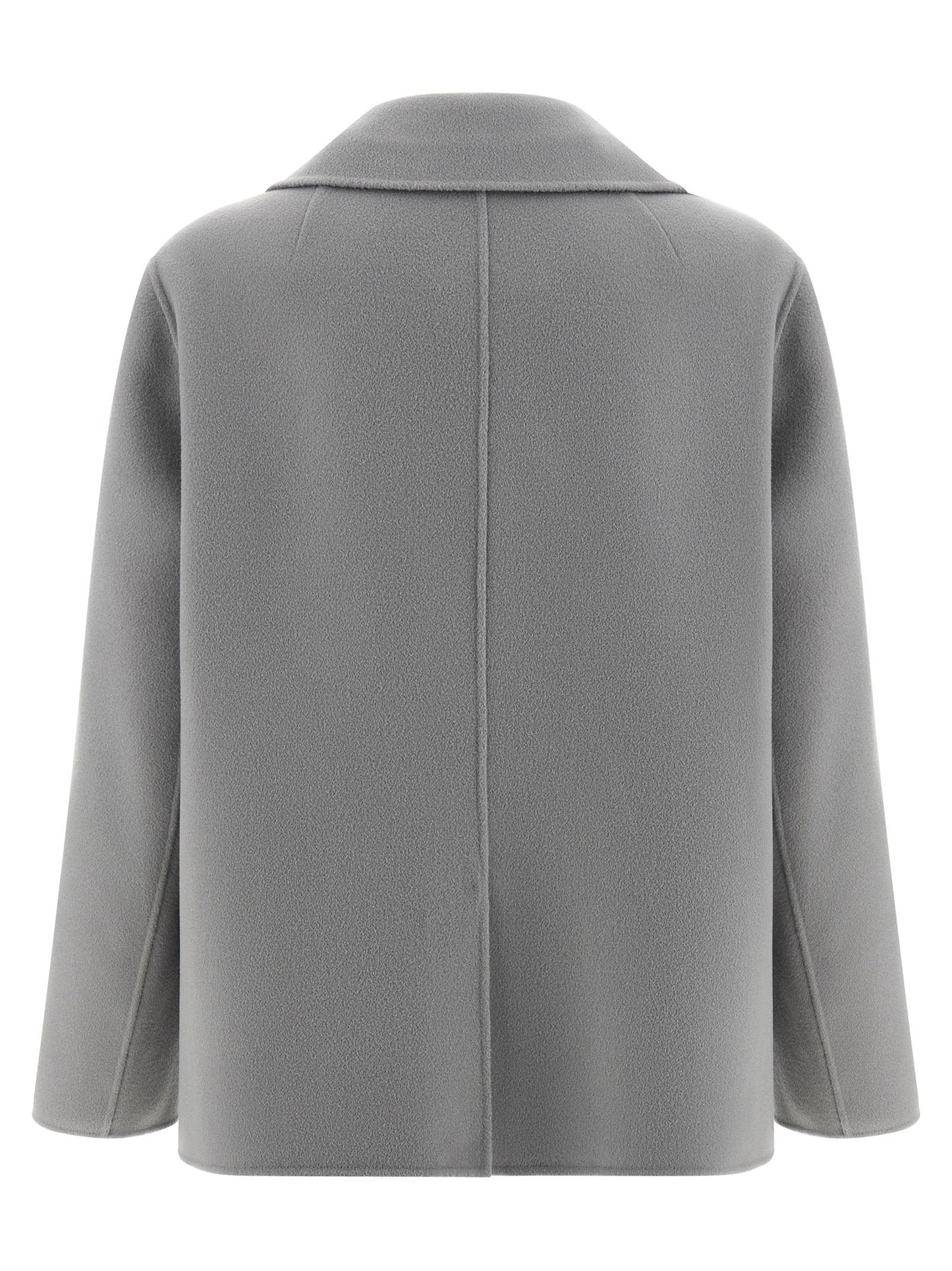 Blazer by S Max Mara for women in virgin wool gray presents a distinguished silhouette, detailed with a distinguished lapel neckline and distinctive for a truly sophisticated finish.