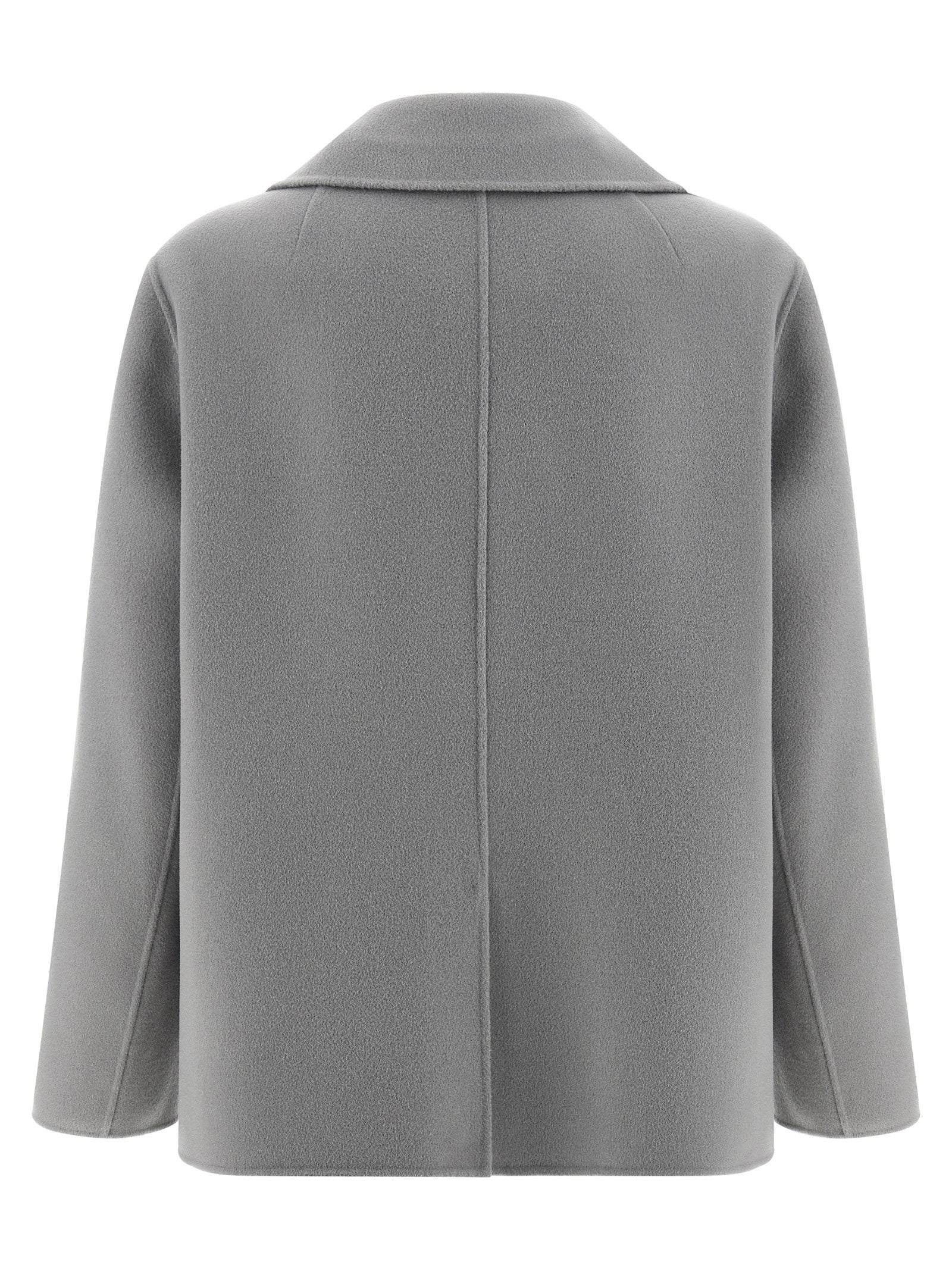 Blazer by S Max Mara for women in virgin wool gray presents a distinguished silhouette, detailed with a distinguished lapel neckline and distinctive for a truly sophisticated finish.