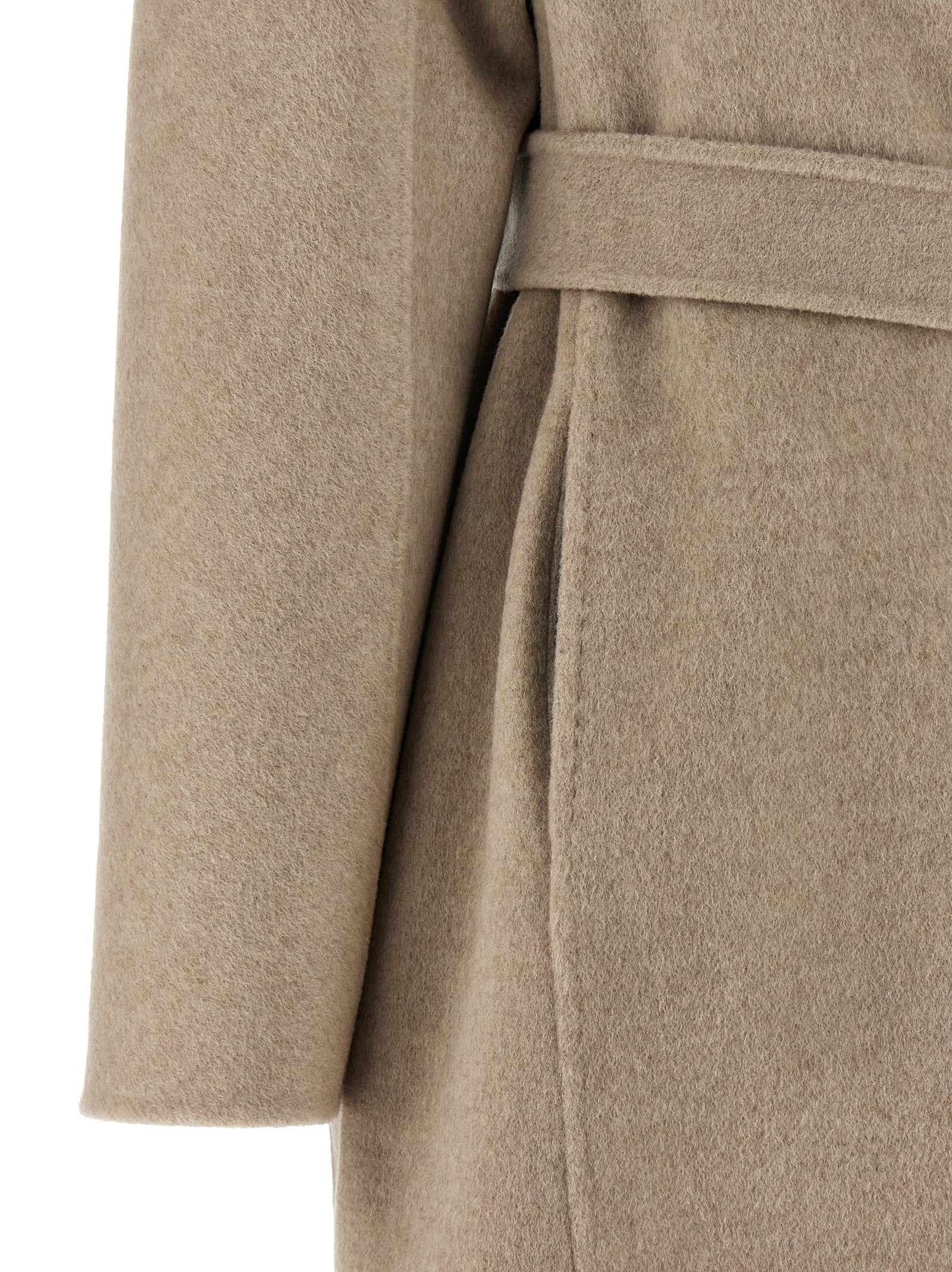 Trench Coat by Max Mara for women in cashmere beige showcases a contemporary silhouette, detailed with a contemporary and distinctive pockets for a truly contemporary finish.