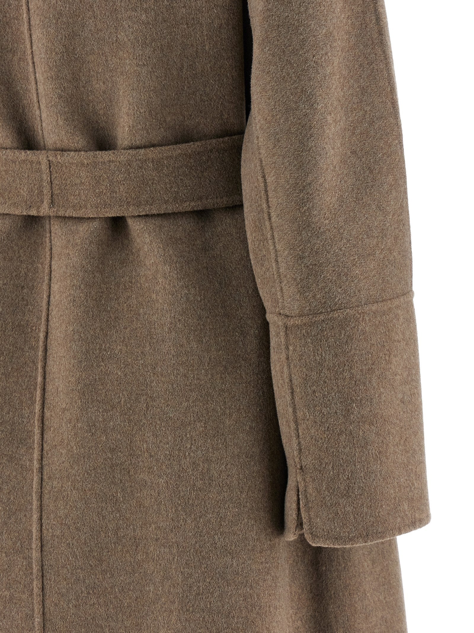 Overcoat by S Max Mara for women in virgin wool brown features an voluminous silhouette, showcasing distinct pockets and a voluminous for a truly voluminous aesthetic.
