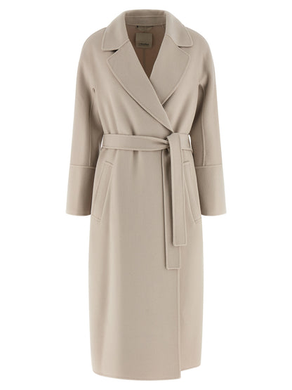 Trench Coat by S Max Mara for women in virgin wool beige showcases a contemporary silhouette, detailed with a contemporary lapel neckline and distinctive for a truly contemporary finish.