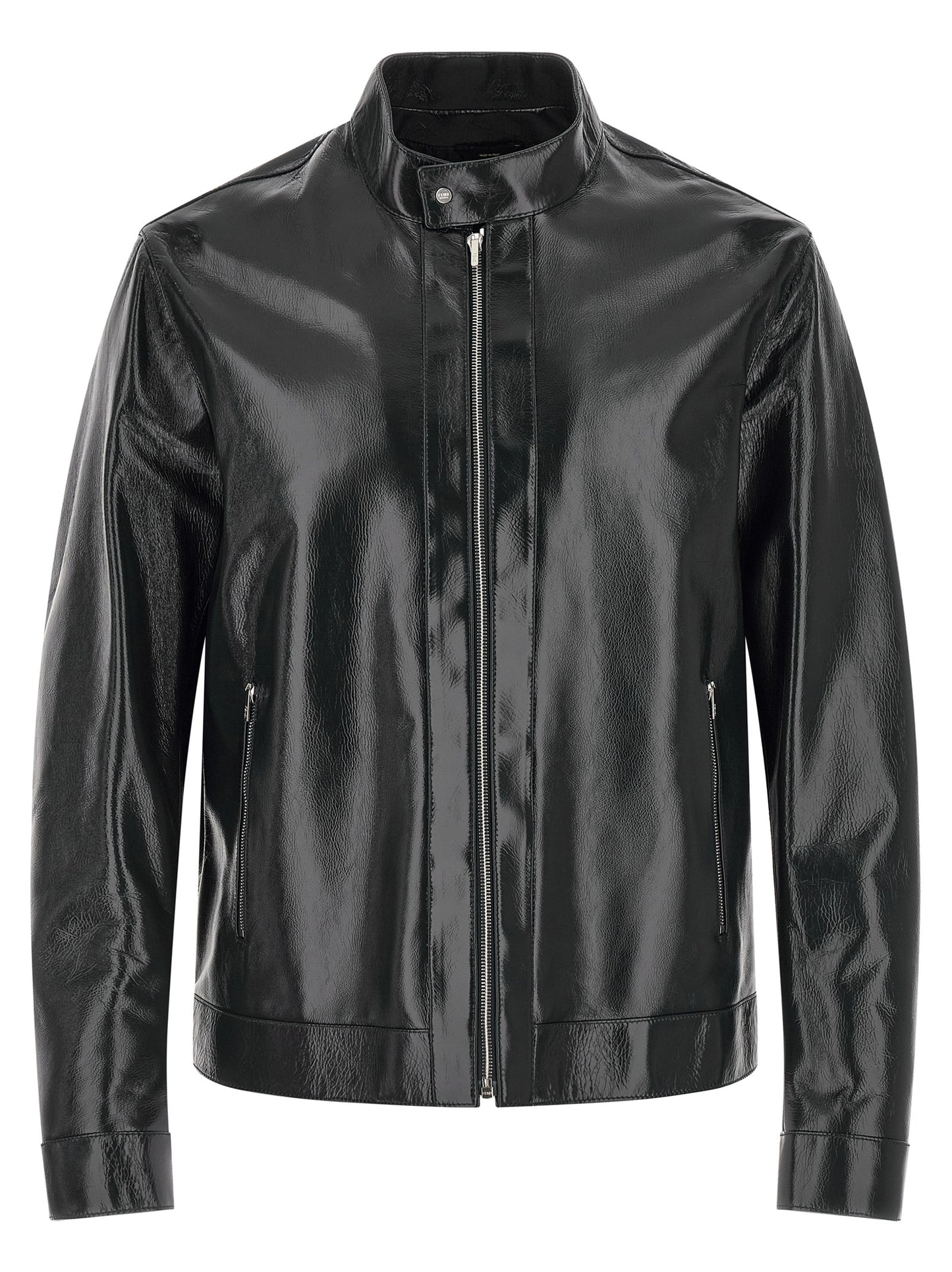 Jacket by Fendi for men in lamb leather blue & signature features an utilitarian silhouette with a refined , showcasing sophisticated for an utilitarian aesthetic.