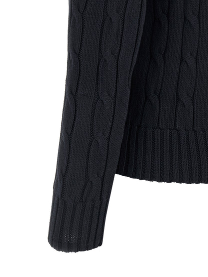 Cardigan by Polo Ralph Lauren for women in cotton blue, patterned & signature features an crisp silhouette, showcasing a sophisticated and detail for a truly crisp finish.