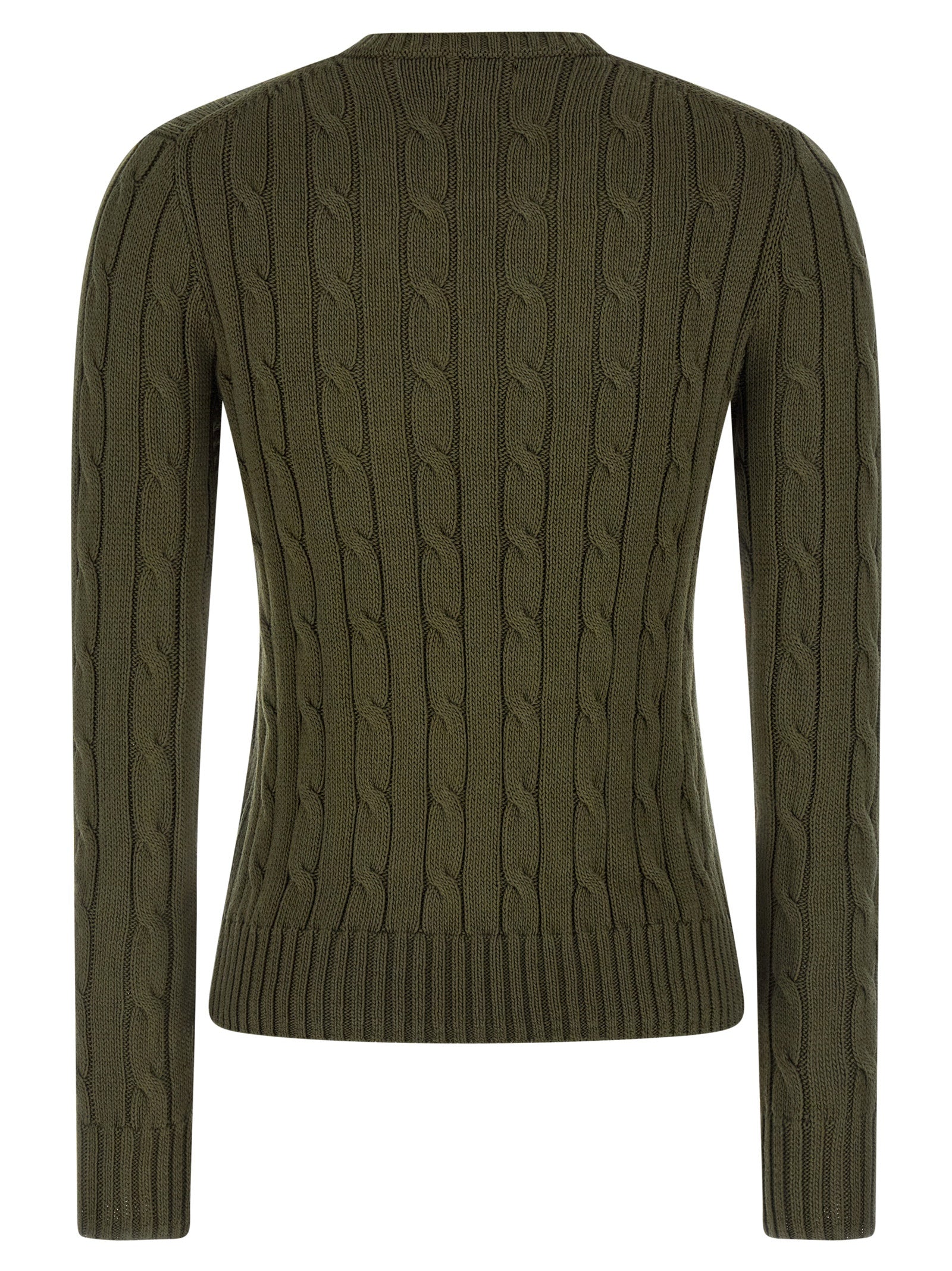 Cardigan by Polo Ralph Lauren for women in cotton bicolour, green & patterned features a nuanced silhouette with a refined crew neckline and nuanced detailing for a sophisticated look.