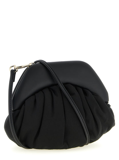 Shoulder Clutch Handbag by Vivienne Westwood for women in viscose & rubber black features a architectural silhouette, showcasing a secure magnetic, ample , and versatile shoulder-strap & handle for a architectural finish.