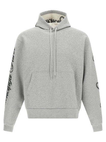 Sweatshirt Hoodie by Balenciaga for women in cotton gray features an dramatic silhouette, showcasing a sophisticated hooded neckline and dramatic long-sleeve for a refined, modern aesthetic.