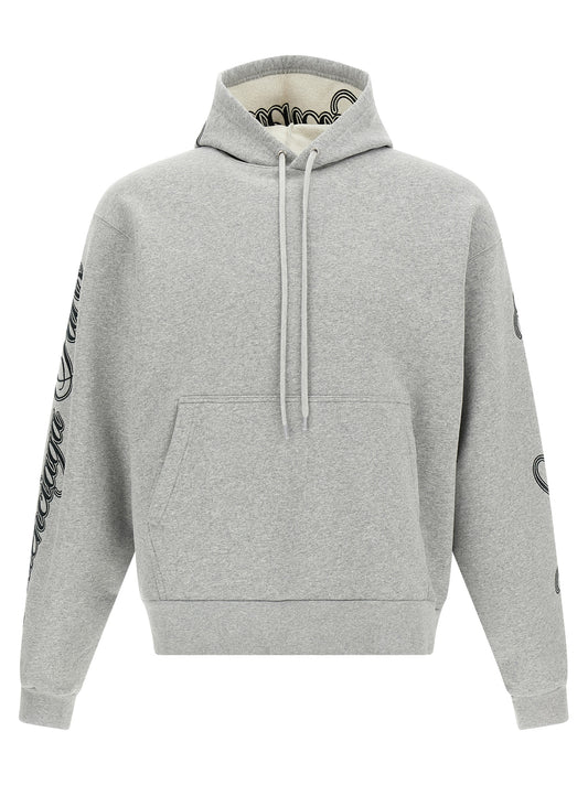 Sweatshirt Hoodie by Balenciaga for women in cotton gray features an dramatic silhouette, showcasing a sophisticated hooded neckline and dramatic long-sleeve for a refined, modern aesthetic.
