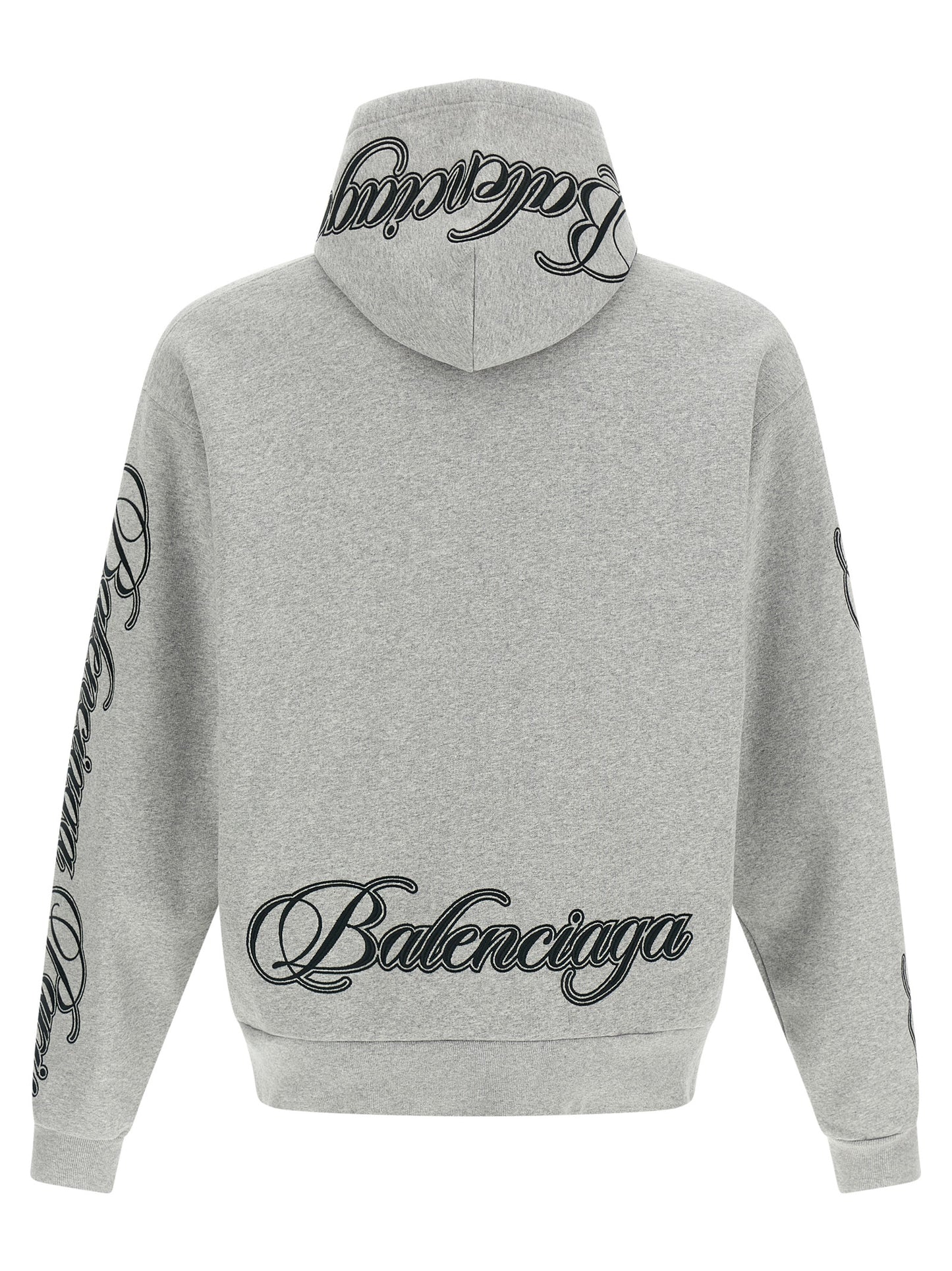 Sweatshirt Hoodie by Balenciaga for women in cotton gray showcases a city-ready silhouette, artfully detailed with a signature hooded neckline and for a city-ready finish.