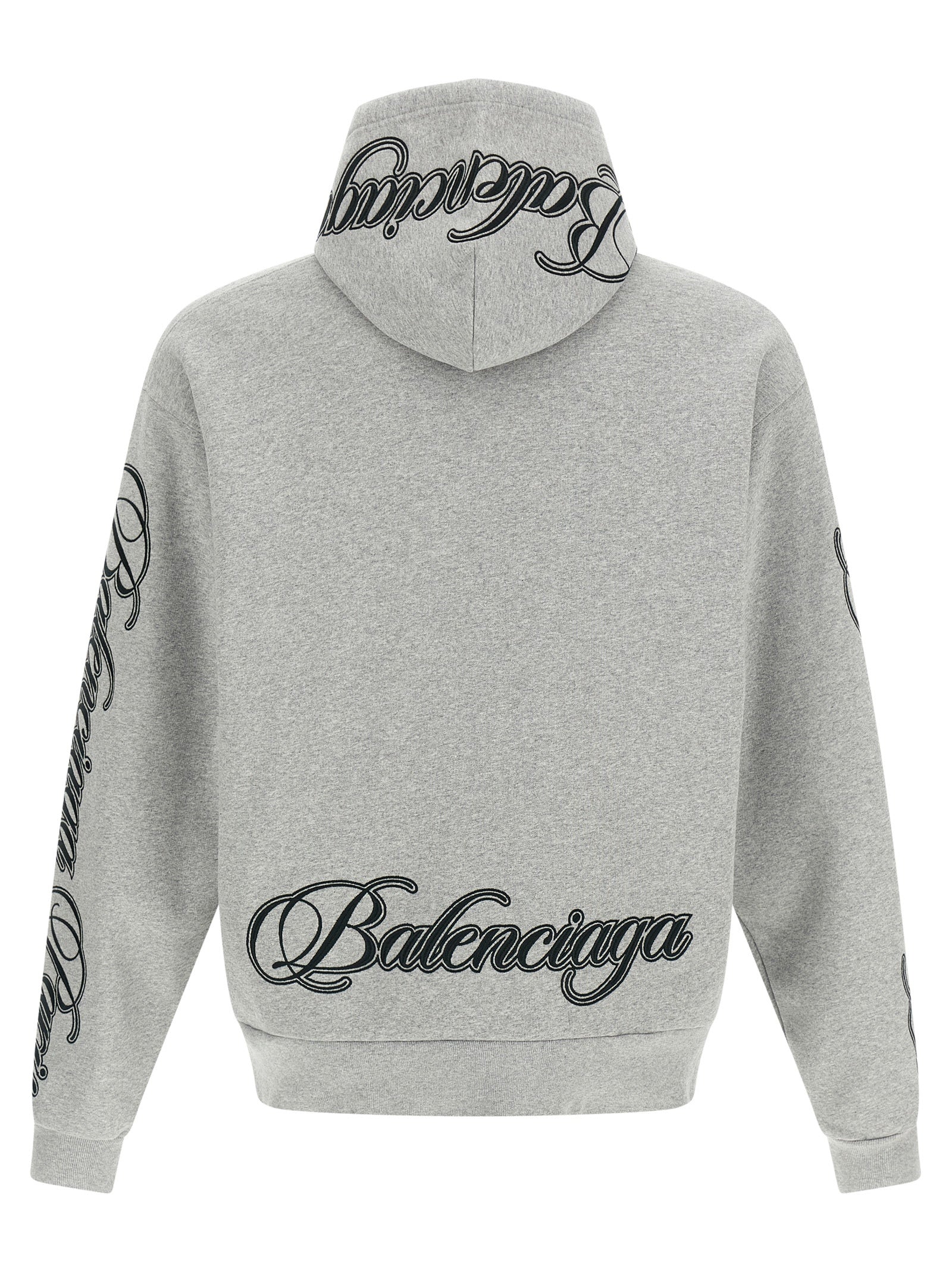 Sweatshirt Hoodie by Balenciaga for women in cotton gray showcases a city-ready silhouette, artfully detailed with a signature hooded neckline and for a city-ready finish.