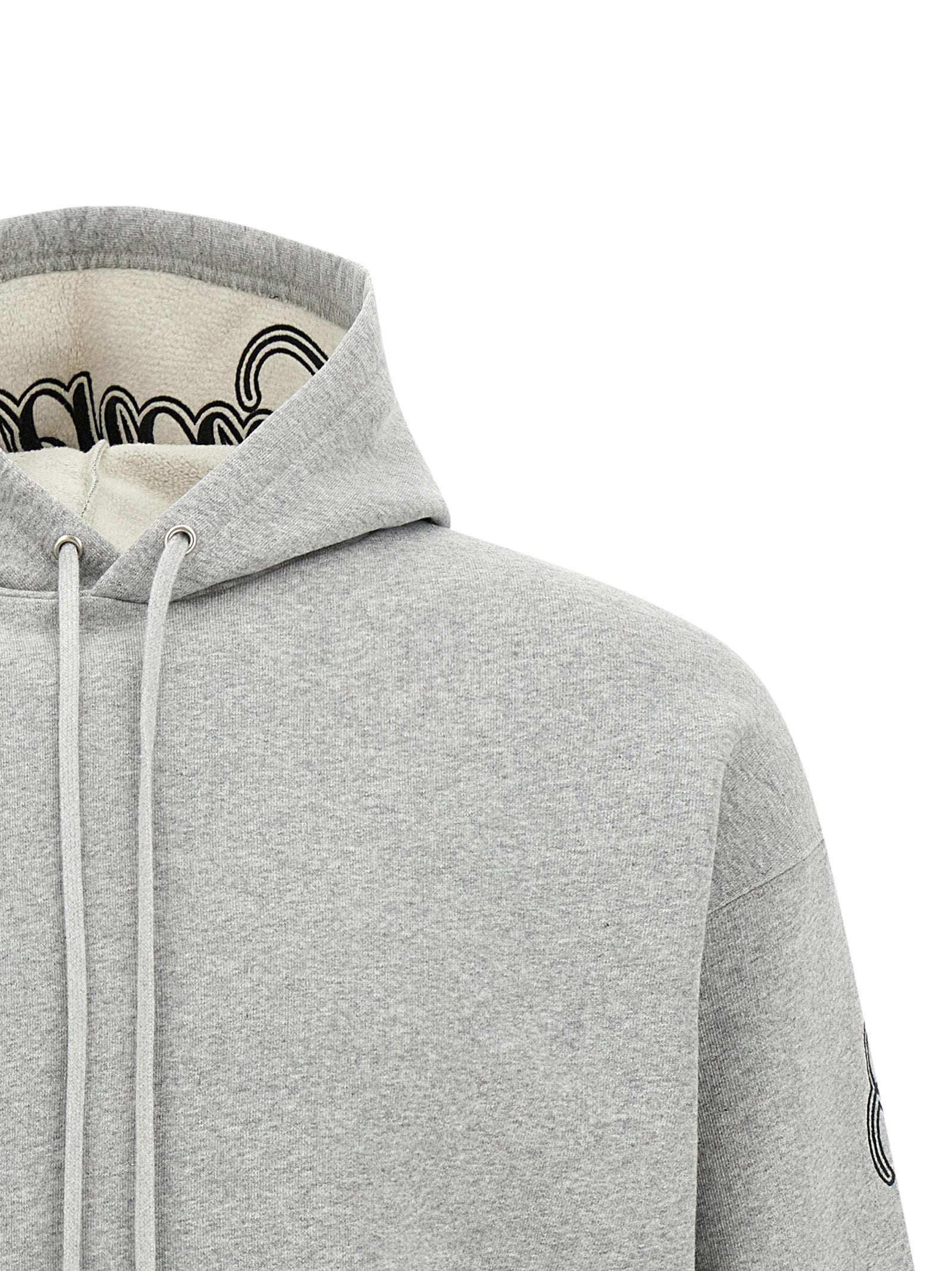 Sweatshirt Hoodie by Balenciaga for women in cotton gray features a authentic silhouette, showcasing a sophisticated hooded neckline and authentic detail for a refined finish.