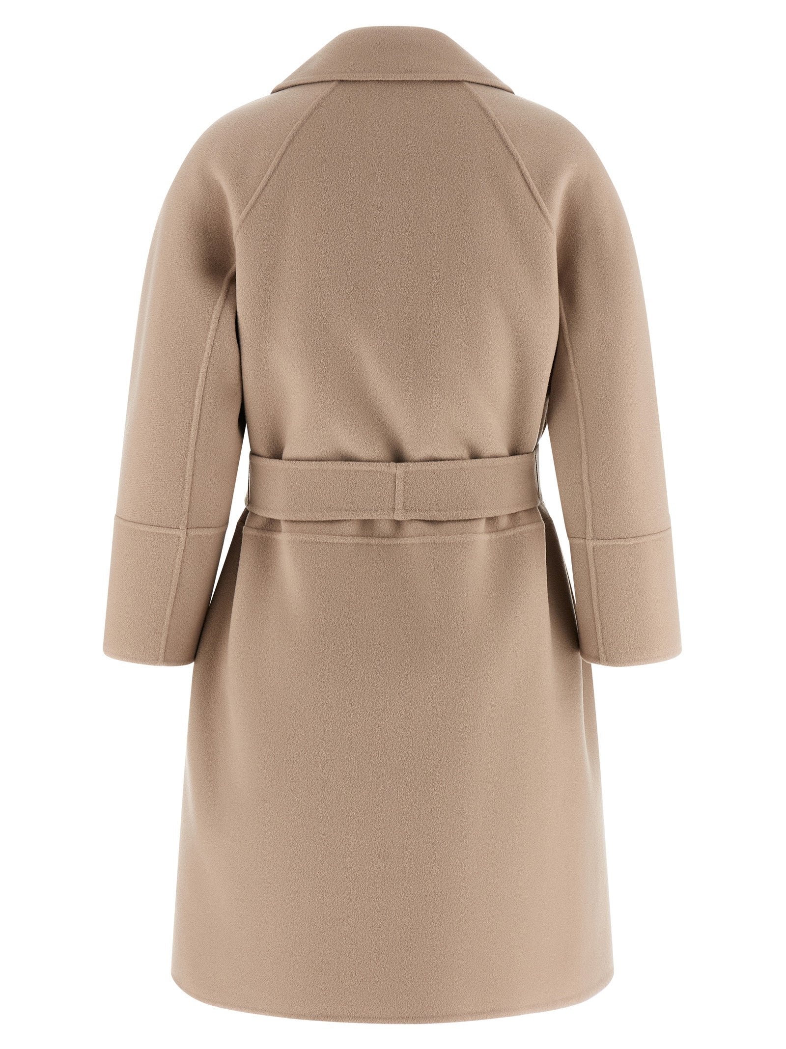 This S Max Mara women virgin wool Trench Coat in beige presents a high style silhouette, meticulously detailed with and a high style wrap neckline for a sophisticated, timeless look.