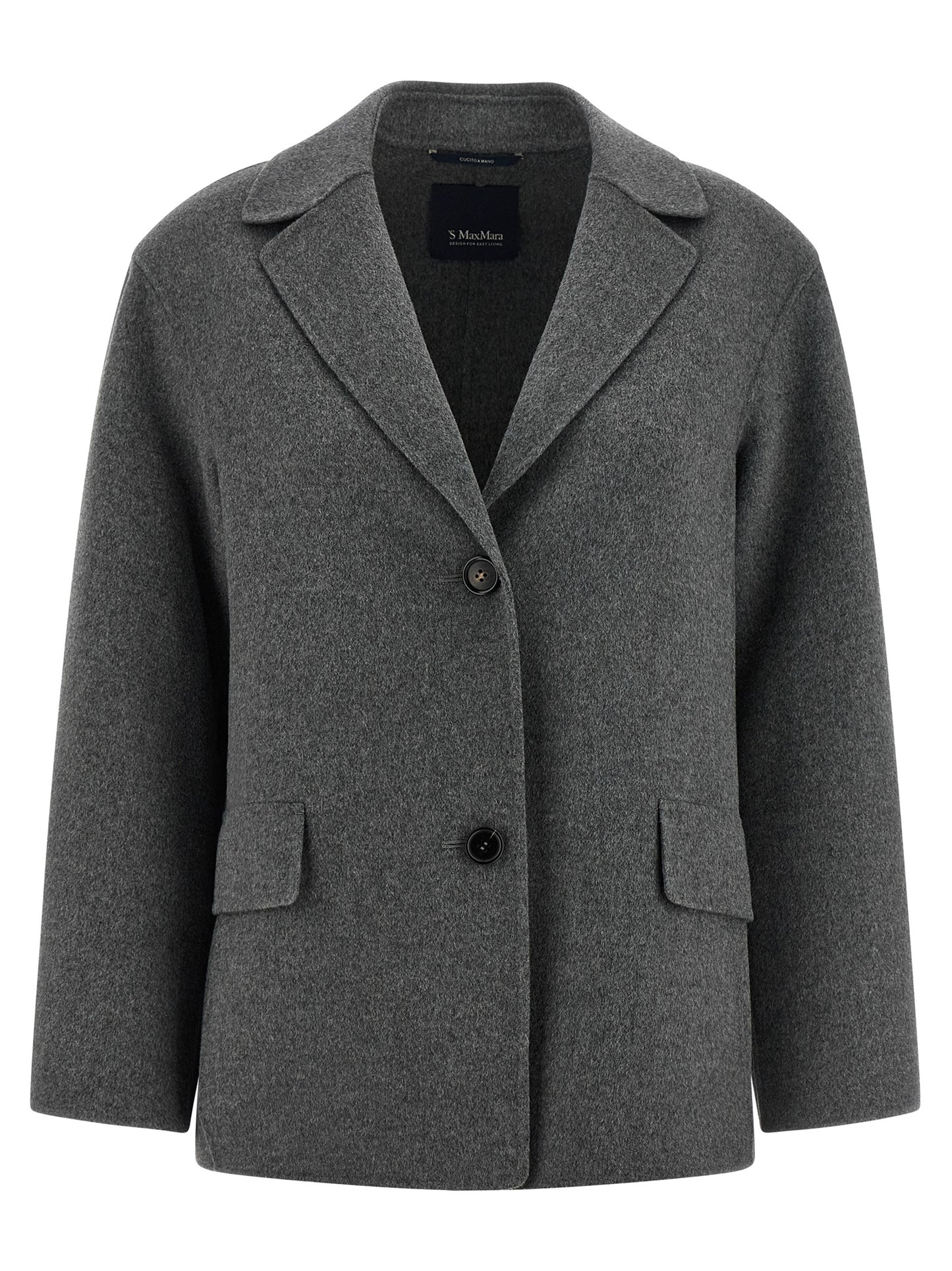 Blazer by S Max Mara for women in virgin wool gray features an sartorial silhouette, showcasing a sophisticated lapel neckline and sartorial for a truly sartorial finish.