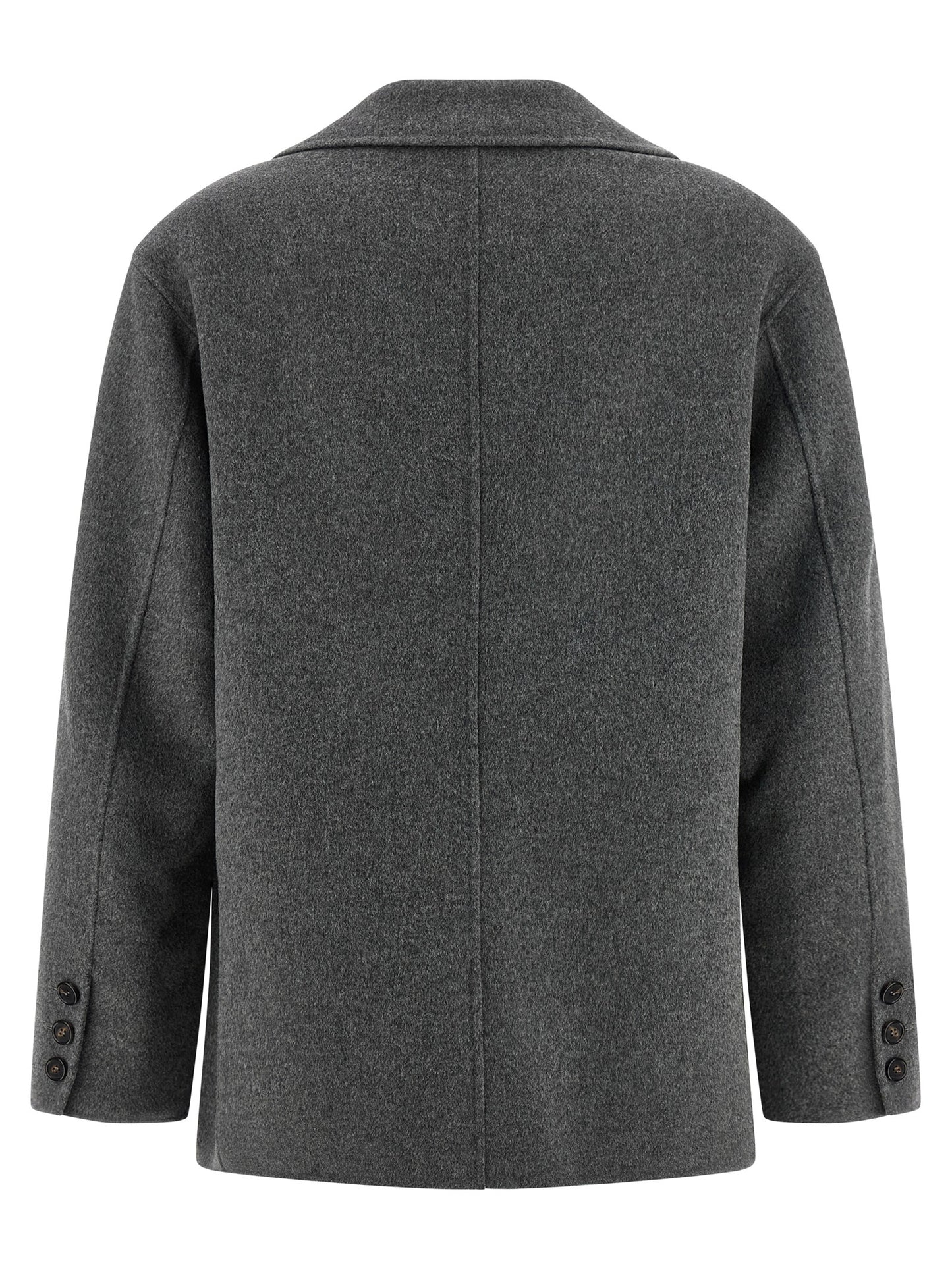 Blazer by S Max Mara for women in virgin wool gray features an crisp silhouette with sophisticated and a crisp lapel neckline for a truly crisp finish.
