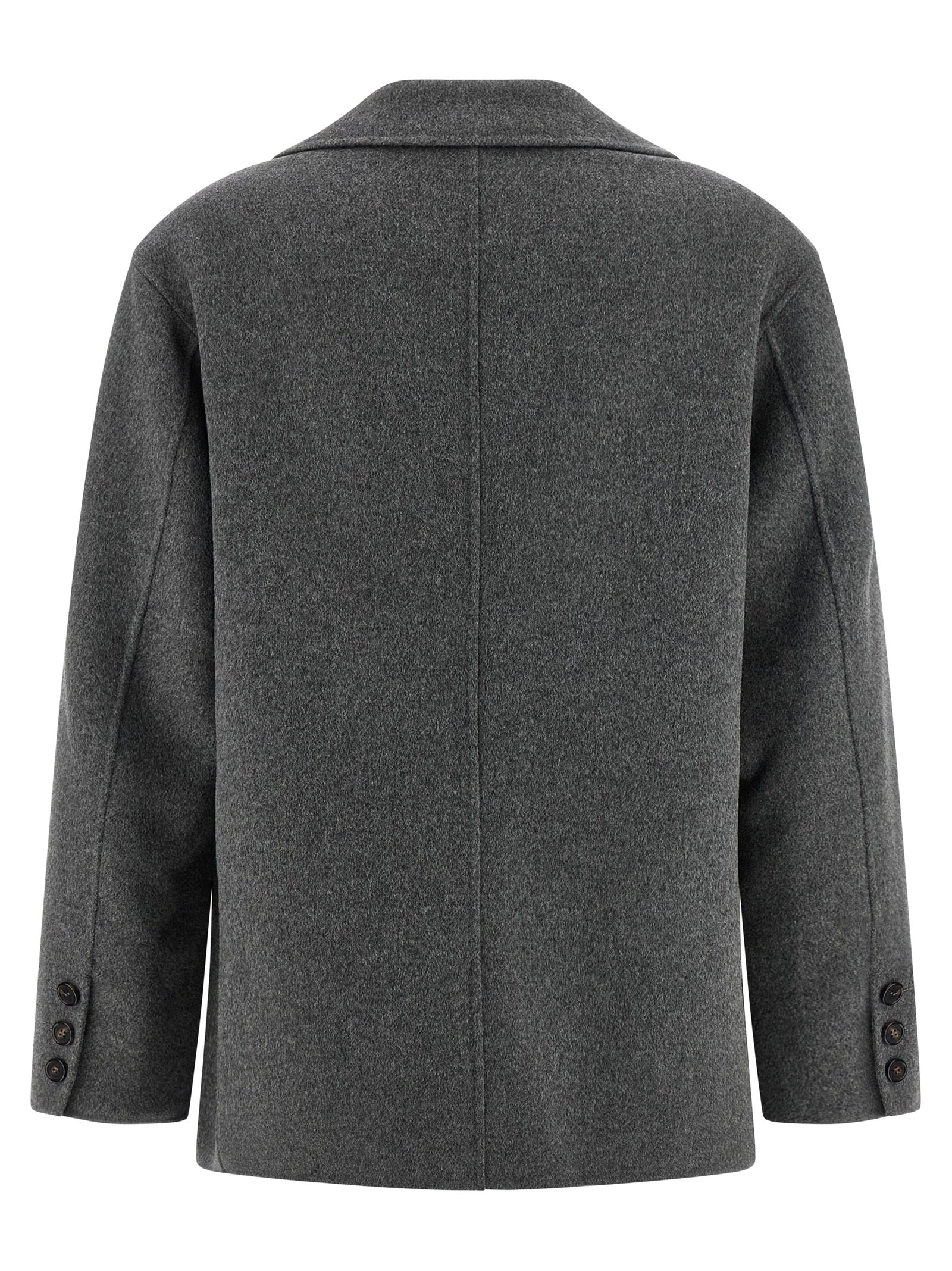 Blazer by S Max Mara for women in virgin wool gray features an crisp silhouette with sophisticated and a crisp lapel neckline for a truly crisp finish.