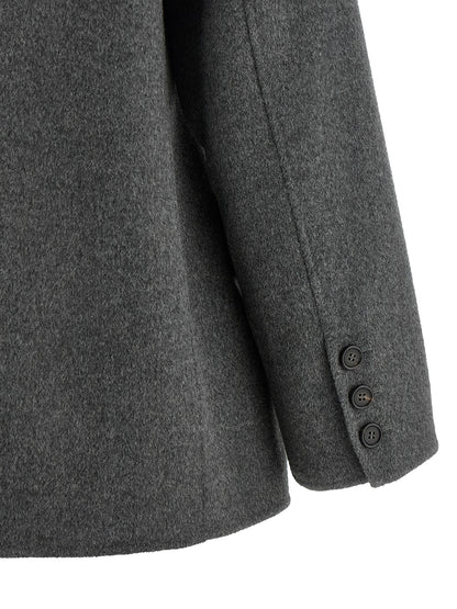 Blazer by S Max Mara for women in virgin wool gray showcases a polished silhouette, highlighted by a refined and polished for a sophisticated finish.