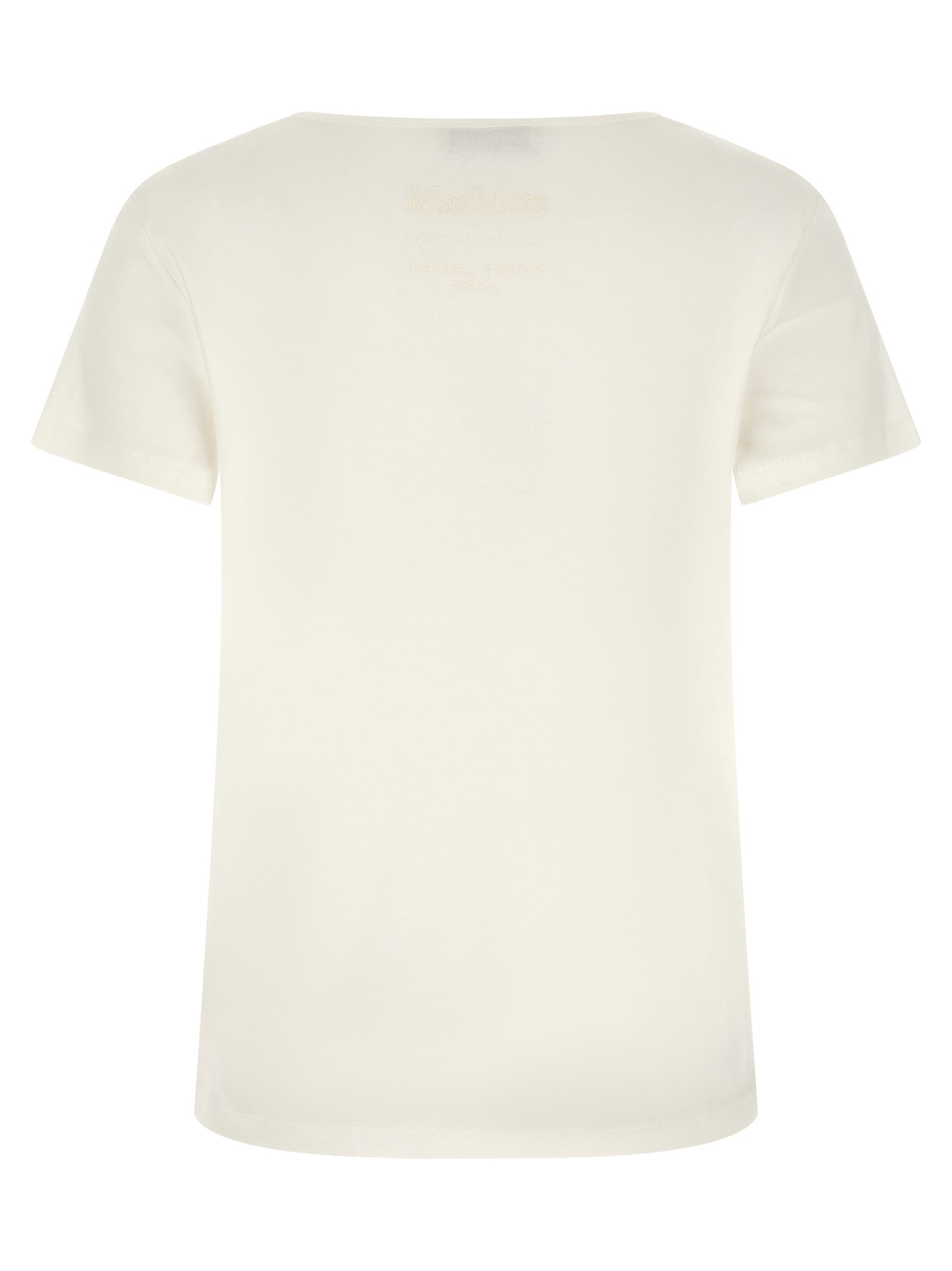 T-Shirt by S Max Mara for women in cotton white showcases a unassuming silhouette, artfully detailed with a refined and unassuming for a sophisticated, contemporary look.