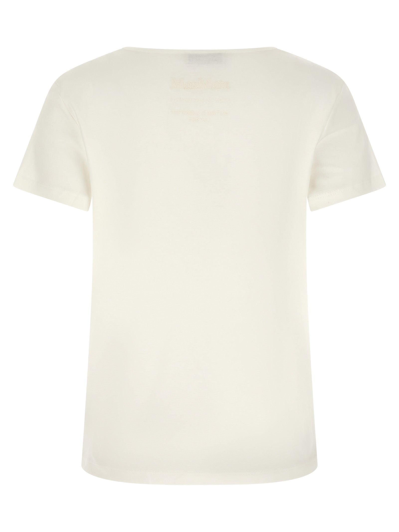 T-Shirt by S Max Mara for women in cotton white showcases a unassuming silhouette, artfully detailed with a refined and unassuming for a sophisticated, contemporary look.