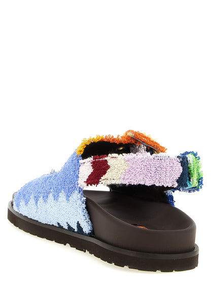Flat Sandals by Missoni for women in plush cotton terrycloth & goatskin leather multicolor & patterned features an architectural design from the Mia Women's Plush Cotton Terrycloth & Goatskin Leather Flat Sandals collection, defined by a architectural flat and for a architectural finish.