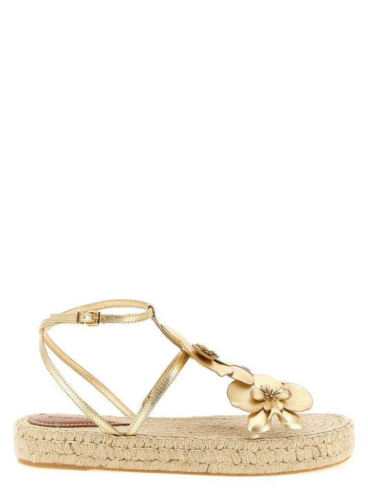 Platform Ankle Strap Sandals by Zimmermann for women in leather & rubber gold features an exquisite silhouette, showcasing the exquisite Women's Leather & Rubber Platform Ankle Strap Sandals with a platform and .
