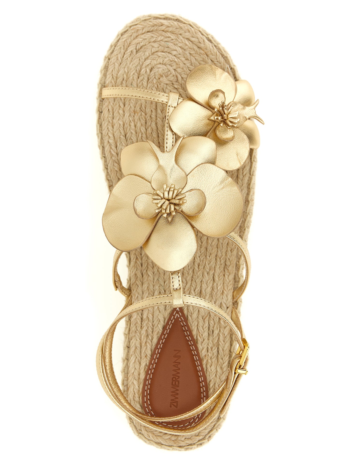 Platform Ankle Strap Sandals by Zimmermann for women in leather & rubber gold features an effortlessly chic silhouette from the Women's Leather & Rubber Platform Ankle Strap Sandals collection, showcasing a effortlessly chic platform and elegant .