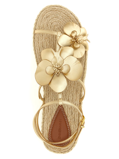 Platform Ankle Strap Sandals by Zimmermann for women in leather & rubber gold features an effortlessly chic silhouette from the Women's Leather & Rubber Platform Ankle Strap Sandals collection, showcasing a effortlessly chic platform and elegant .