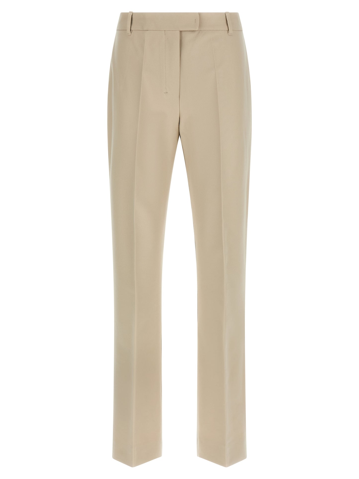 Trousers by S Max Mara for women in stretch viscose cotton beige features an sartorial silhouette, showcasing a precise flared & cropped and cropped with a sartorial for a refined look.