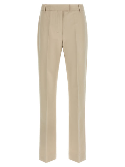 Trousers by S Max Mara for women in stretch viscose cotton beige features an sartorial silhouette, showcasing a precise flared & cropped and cropped with a sartorial for a refined look.