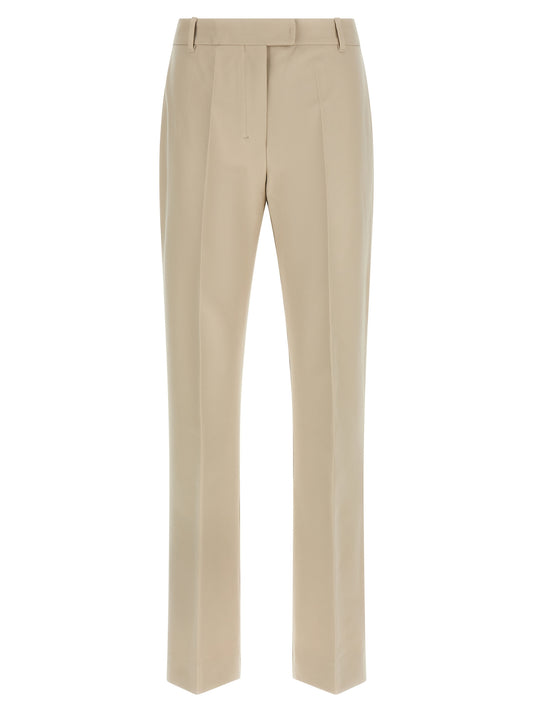 Trousers by S Max Mara for women in stretch viscose cotton beige features an sartorial silhouette, showcasing a precise flared & cropped and cropped with a sartorial for a refined look.
