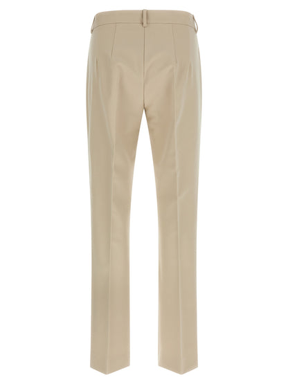 Trousers by S Max Mara for women in stretch viscose cotton beige features an on trend silhouette, showcasing a sophisticated flared & cropped with a cropped and for an on trend finish.