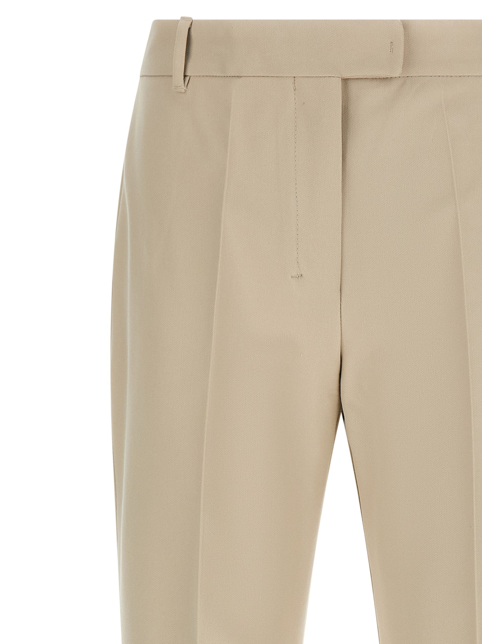 Trousers by S Max Mara for women in stretch viscose cotton beige presents a smart silhouette, meticulously detailed with a smart flared & cropped, a smart cropped, and a smart .