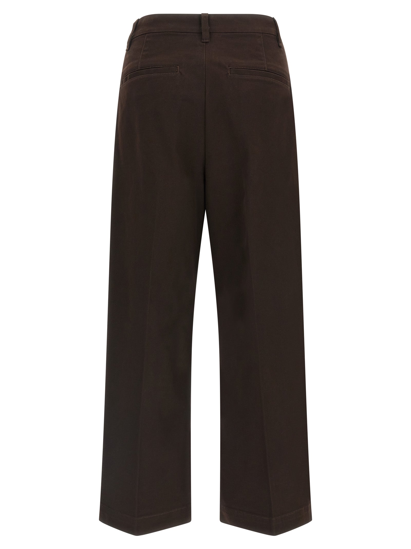 Chinos Pants by Polo Ralph Lauren for women in stretch cotton twill brown features an perennial flared & wide and long, expertly tailored with a perennial for a refined silhouette.