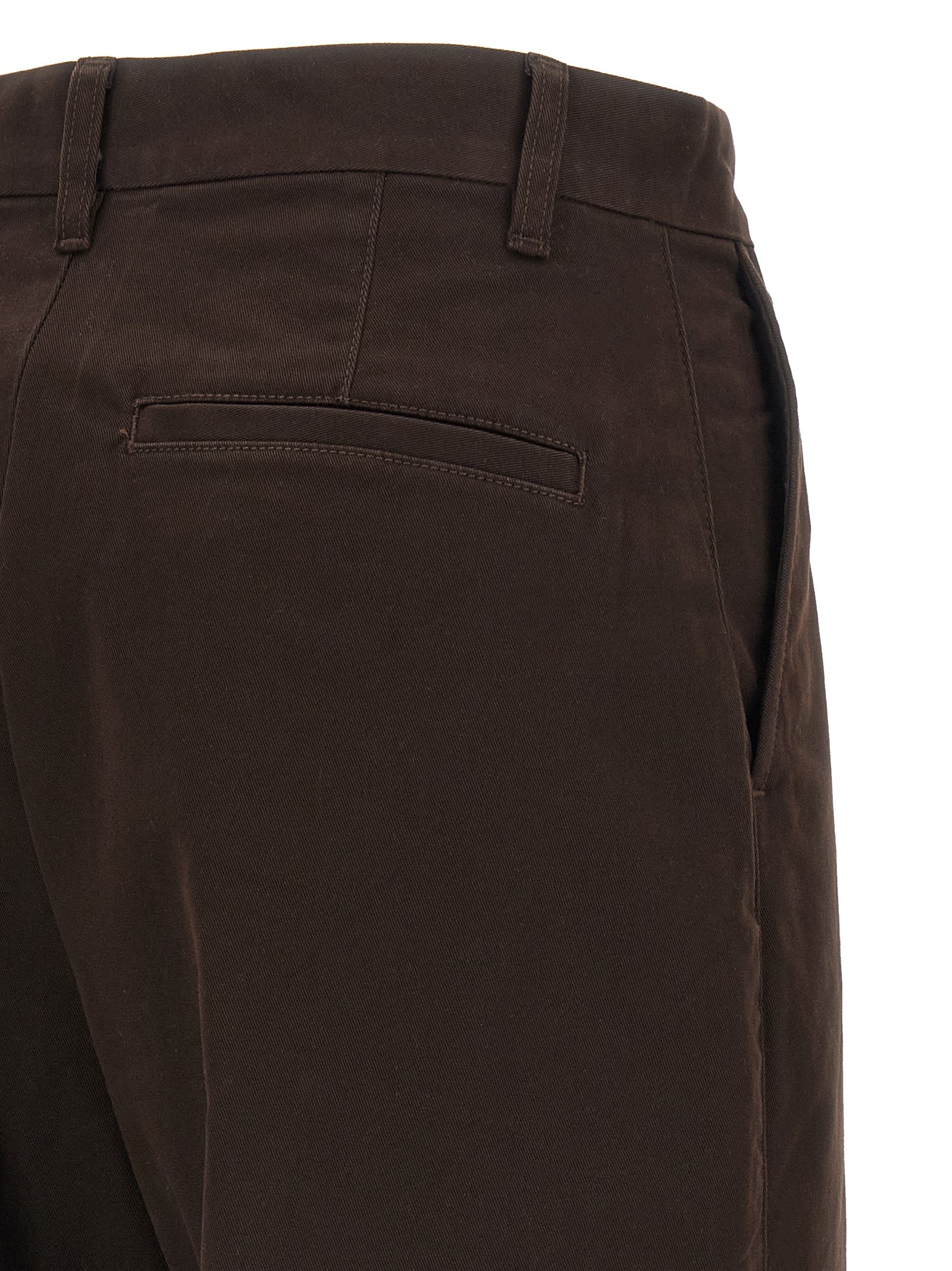 Chinos Pants by Polo Ralph Lauren for women in stretch cotton twill brown, featuring a architectural flared & wide with a architectural long and for a refined silhouette.