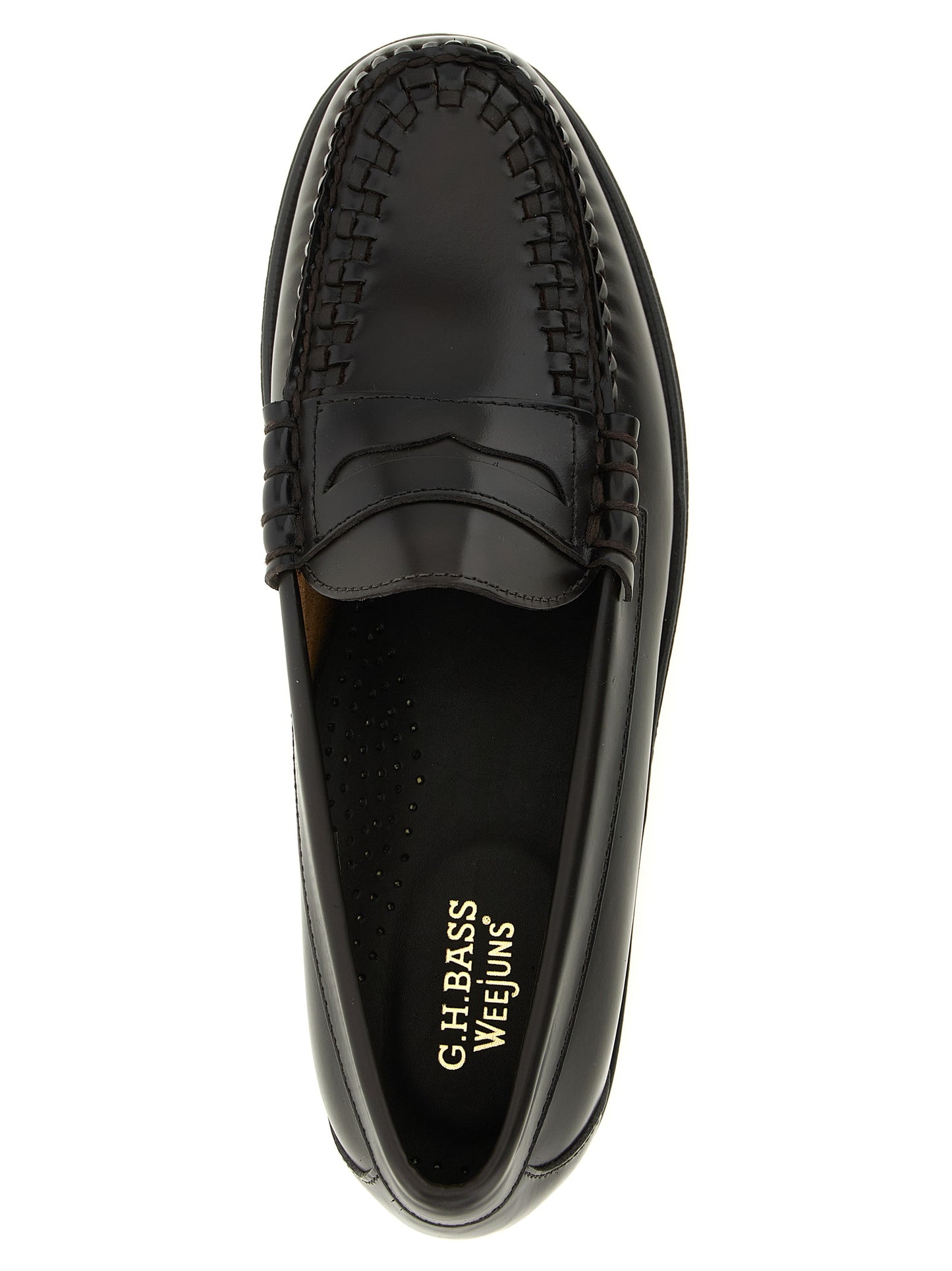 Loafer Slip-On Shoes by G.H. BASS for men in cowhide leather brown showcases a timeless silhouette from the Men's Cowhide Leather Loafer Slip-On Shoes collection, featuring a timeless and moc toe style for a timeless finish.