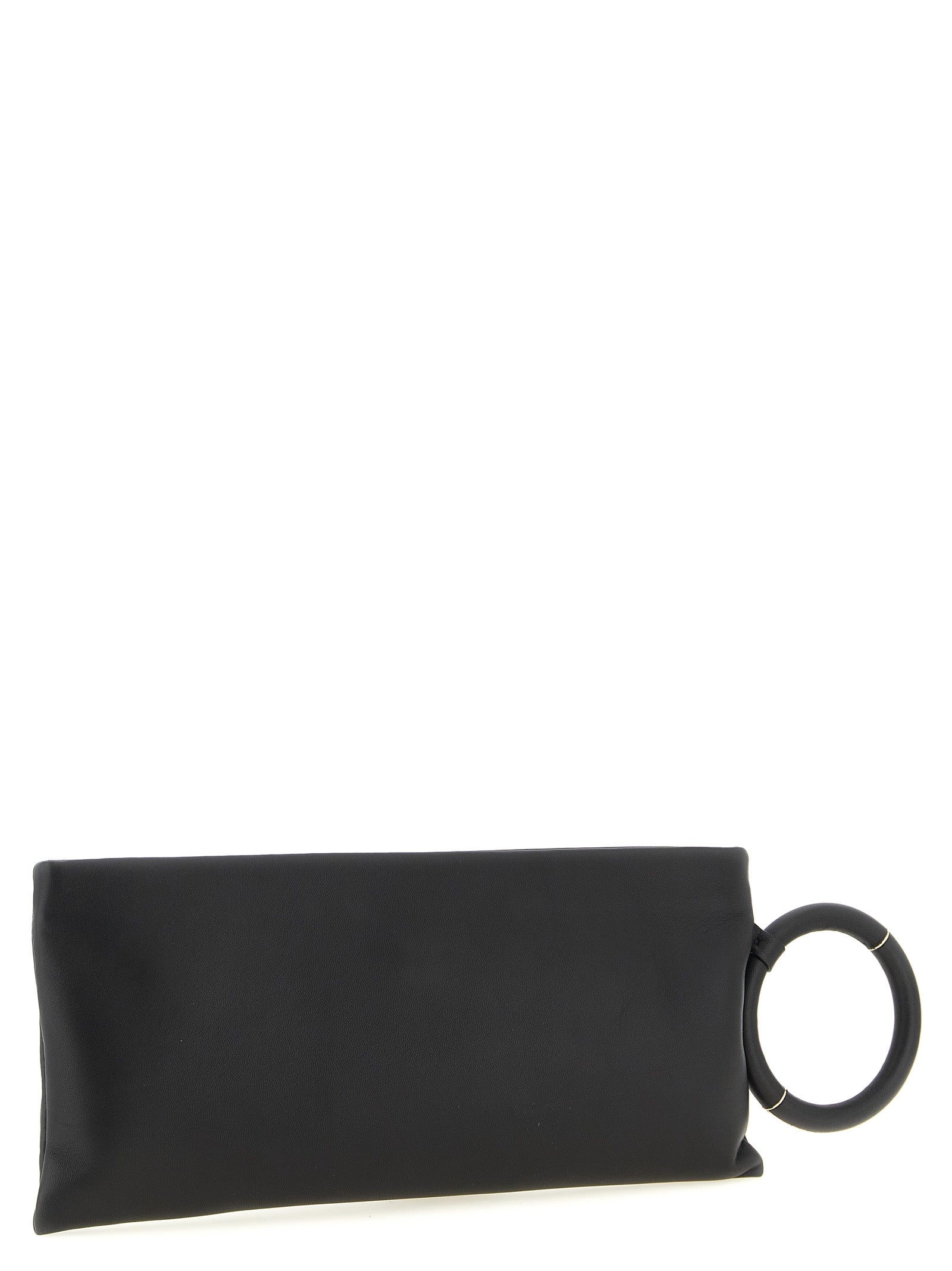 Evening Clutch Handbag by Tom Ford for women in lamb leather black & gold features a architectural silhouette, showcasing a secure zipper, ample , and versatile for a architectural finish.