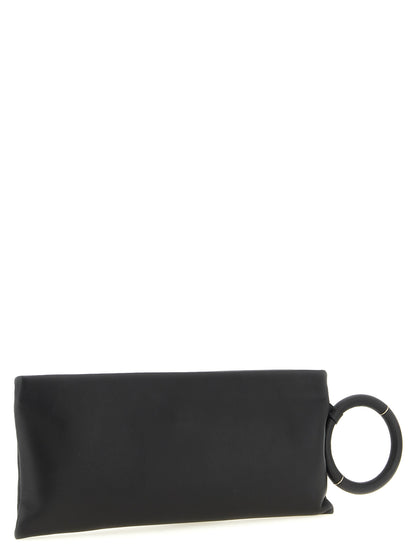 Evening Clutch Handbag by Tom Ford for women in lamb leather black & gold features a architectural silhouette, showcasing a secure zipper, ample , and versatile for a architectural finish.